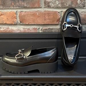 Marc Fisher Black Loafers with Silver Accent- never worn! New without box.Sz 7.5